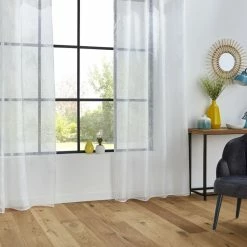 ATMOSPHERA Voilage Dévo à Imprimé Feuille - 140 X 240 Cm - Blanc -Auchan Boutique B2CD 3027