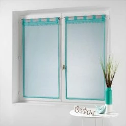 Paris Prix Paire De Voilages à Pompons Poupette 60x160cm Menthe