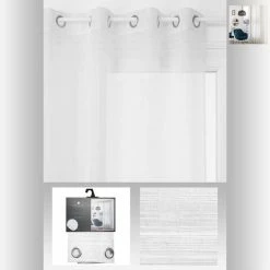 ATMOSPHERA Voilage Modèle Louis - 140 X 240 Cm - Blanc -Auchan Boutique B2CD 3088
