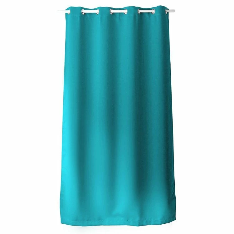 TOILINUX Lot De 2 Rideaux Unis Avec œillets - 140 X 240 Cm - Turquoise 4 TOILINUX Lot De 2 Rideaux Unis Avec œillets - 140 X 240 Cm - Turquoise – Image 2