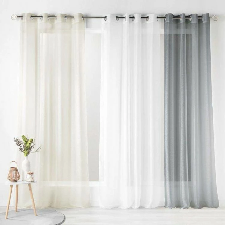 Paris Prix Rideau Voilage Lisséa 140x240cm Gris 5 Paris Prix Rideau Voilage Lisséa 140x240cm Gris – Image 3