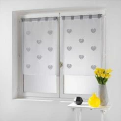 Paris Prix Paire De Voilages Brodés Cory 60x160cm Gris