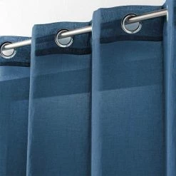 Paris Prix Rideau Voilage Étamine Telma 140x240cm Bleu Marine -Auchan Boutique B2CD 3121