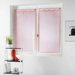 Paris Prix Paire De Voilages Pointille 60x90cm Saumon