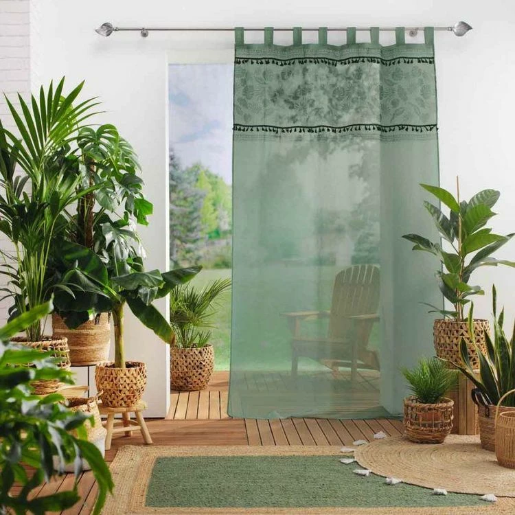 Paris Prix Rideau Voilage à Passants Milagreen 140x240cm Vert 6 Paris Prix Rideau Voilage à Passants Milagreen 140x240cm Vert – Image 4