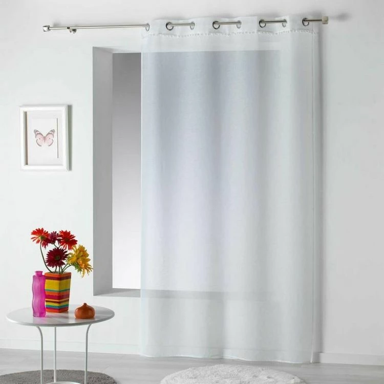 Paris Prix Rideau Voilage à Pompons Poupette 140x240cm Blanc 3 Paris Prix Rideau Voilage à Pompons Poupette 140x240cm Blanc
