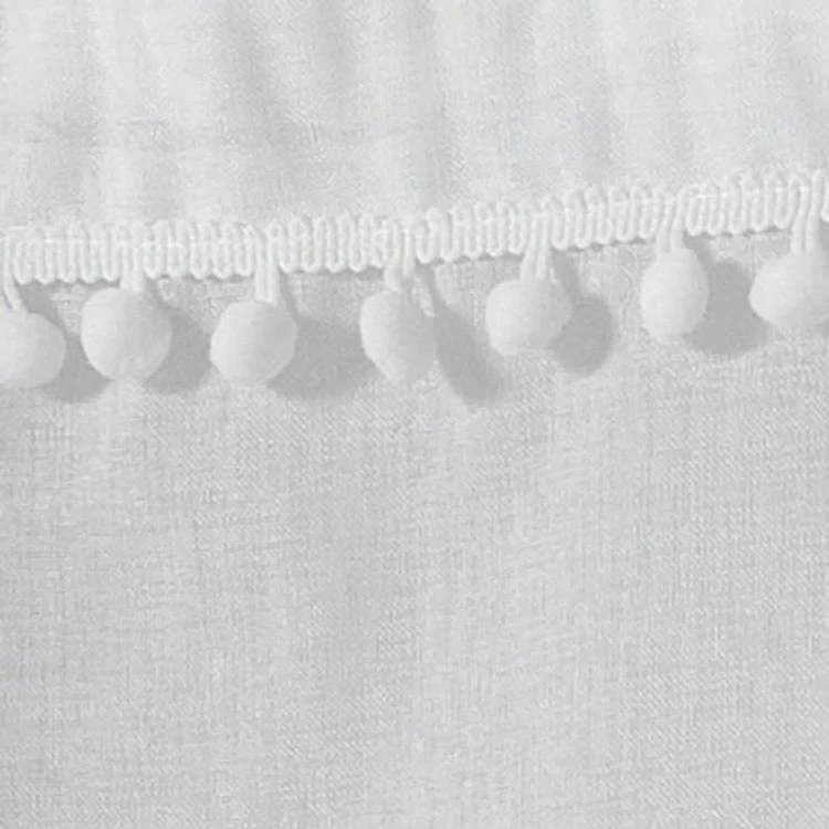 Paris Prix Rideau Voilage à Pompons Poupette 140x240cm Blanc 5 Paris Prix Rideau Voilage à Pompons Poupette 140x240cm Blanc – Image 3