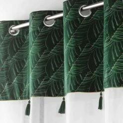 Paris Prix Rideau Voilage à Œillets Palmina 140x280cm Vert -Auchan Boutique B2CD 3147