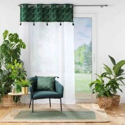 Paris Prix Rideau Voilage à Œillets Palmina 140x280cm Vert -Auchan Boutique B2CD 3149