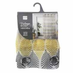 Paris Prix Rideau Voilage à Œillets Winter Green 140x240cm Jaune -Auchan Boutique B2CD 3156