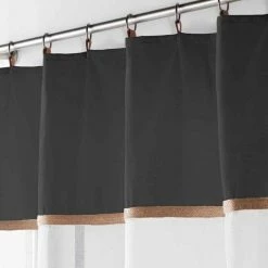 Paris Prix Rideau Voilage à Anneaux Leana 140x240cm Noir -Auchan Boutique B2CD 3163