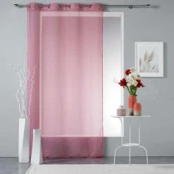 Paris Prix Rideau Voilage à Œillets Stellaire 140x240cm Rouge