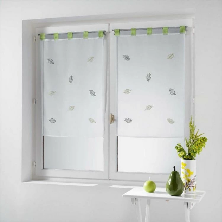 Paris Prix Paire De Voilages Brodés Anya 60x160cm Vert 3 Paris Prix Paire De Voilages Brodés Anya 60x160cm Vert