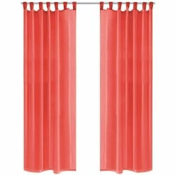 VIDAXL Rideau Occultant 2 Pcs Voile 140 X 245 Cm Rouge