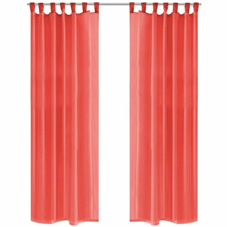 VIDAXL Rideau Occultant 2 Pcs Voile 140 X 245 Cm Rouge 3 VIDAXL Rideau Occultant 2 Pcs Voile 140 X 245 Cm Rouge