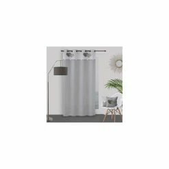 Soleil D'ocre Rideau à Oeillets Pur Coton 135x250 Cm LOVE Gris, Par Soleil D'Ocre