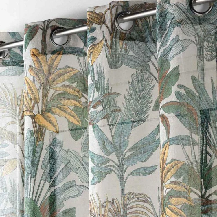 Paris Prix Rideau Voilage à Œillets Balinesia 140x280cm Vert 4 Paris Prix Rideau Voilage à Œillets Balinesia 140x280cm Vert – Image 2