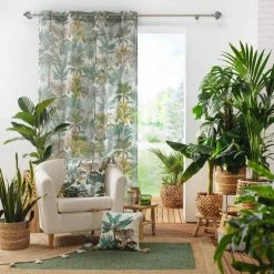 Paris Prix Rideau Voilage à Œillets Balinesia 140x280cm Vert 9 Paris Prix Rideau Voilage à Œillets Balinesia 140x280cm Vert -Auchan Boutique B2CD 3201