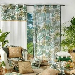 Paris Prix Rideau Voilage à Œillets Balinesia 140x280cm Vert 10 Paris Prix Rideau Voilage à Œillets Balinesia 140x280cm Vert -Auchan Boutique B2CD 3202
