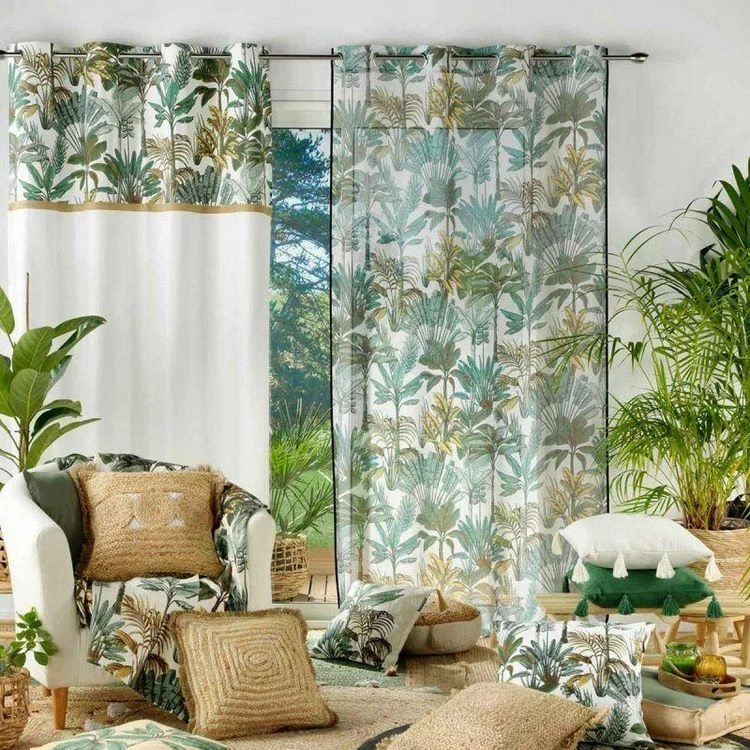 Paris Prix Rideau Voilage à Œillets Balinesia 140x280cm Vert 6 Paris Prix Rideau Voilage à Œillets Balinesia 140x280cm Vert – Image 4