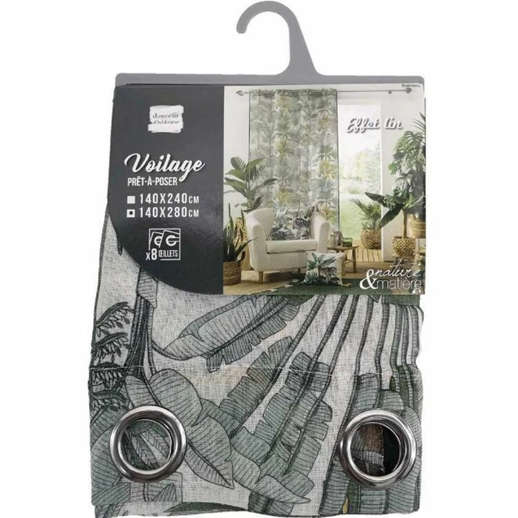 Paris Prix Rideau Voilage à Œillets Balinesia 140x280cm Vert 7 Paris Prix Rideau Voilage à Œillets Balinesia 140x280cm Vert – Image 5