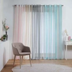 Paris Prix Rideau Voilage à Œillet Balina 140x240cm Nude -Auchan Boutique B2CD 3214