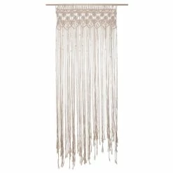 ATMOSPHERA Rideau à Fil Design Macramé Rituality - L. 90 X H. 200 Cm - Beige