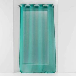 Paris Prix Rideau Voilage à Œillets Sandra 140x180cm Émeraude