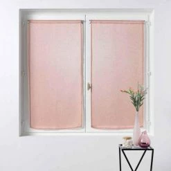 Paris Prix Paire De Voilages Sandra 60x160cm Rose -Auchan Boutique B2CD 3255