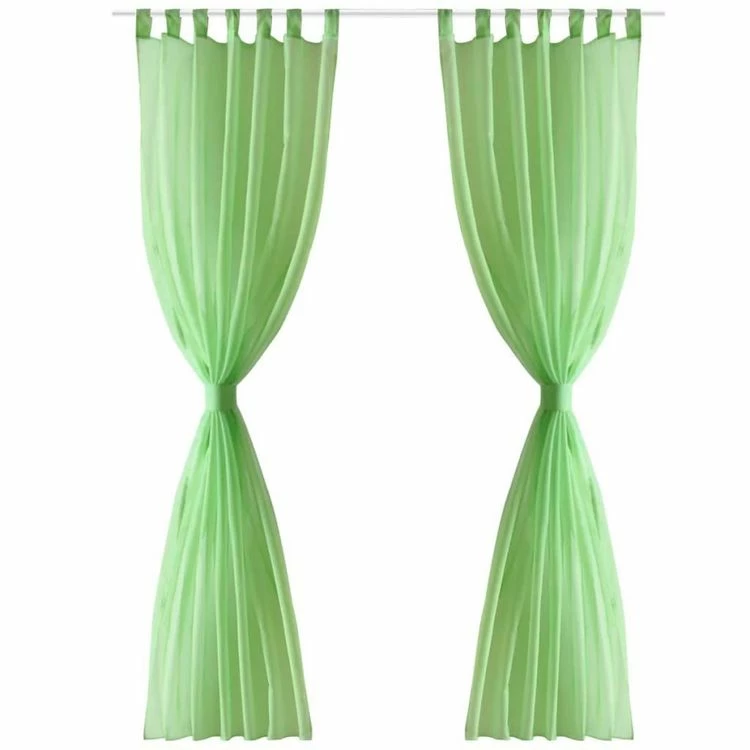 VIDAXL Rideau Fin Vert Pomme 140x245 Cm 2 Pcs 5 VIDAXL Rideau Fin Vert Pomme 140x245 Cm 2 Pcs – Image 3