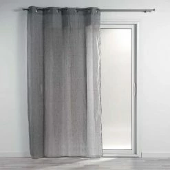Paris Prix Rideau Voilage à Œillets Mitsy 140x240cm Gris