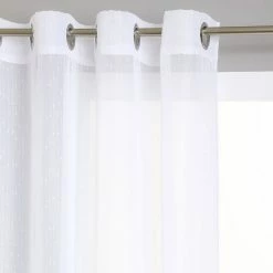 ATMOSPHERA Voilage Ă Rayures - 140 X 240 Cm - Blanc