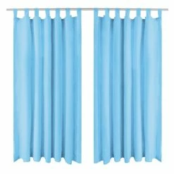 VIDAXL Rideau Occultant Avec Boucles 2 Pcs 140 X 245 Cm Turquoise