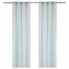 VIDAXL Rideaux Avec Anneaux En Metal 2 Pcs Coton 140x225cm Rayure Bleu