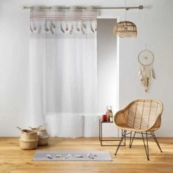 Paris Prix Rideau Voilage à Œillets Ikaplume 140x240cm Blanc