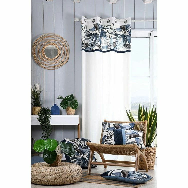 Lovely Casa Rideau à œillets 140x260 Cm Paraiso Bleu Coton 5 Lovely Casa Rideau à œillets 140x260 Cm Paraiso Bleu Coton – Image 3