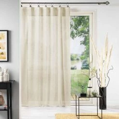 Paris Prix Rideau Voilage à Anneaux Linka 140x240cm Naturel -Auchan Boutique B2CD 3380
