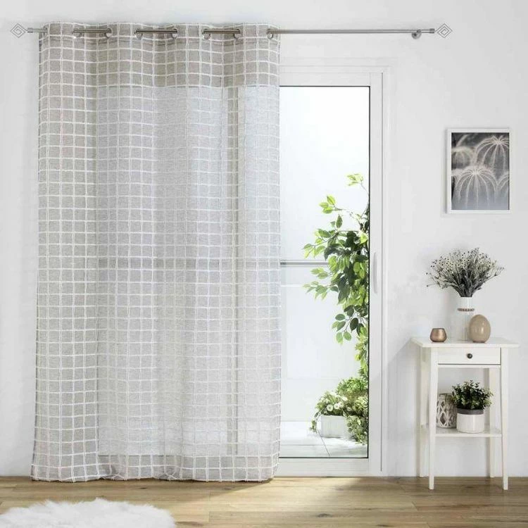 Paris Prix Rideau Voilage à Œillets Karrona 140x240cm Taupe 7 Paris Prix Rideau Voilage à Œillets Karrona 140x240cm Taupe – Image 5