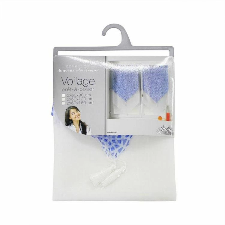 Paris Prix Paire De Voilages Tunis 60x160cm Bleu 4 Paris Prix Paire De Voilages Tunis 60x160cm Bleu – Image 2