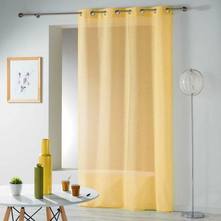 Paris Prix Rideau Voilage Étamine Telma 140x240cm Jaune 3 Paris Prix Rideau Voilage Étamine Telma 140x240cm Jaune