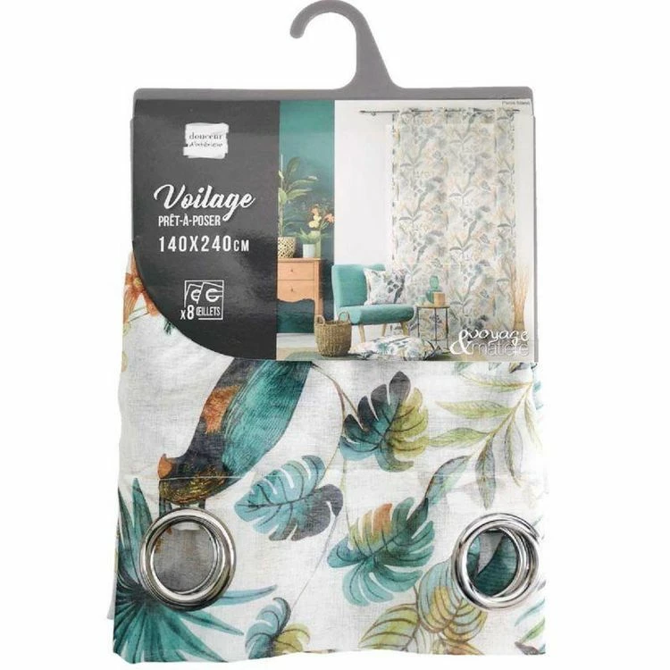 Paris Prix Rideau Voilage à Œillets Panis 140x240cm Blanc 6 Paris Prix Rideau Voilage à Œillets Panis 140x240cm Blanc – Image 4