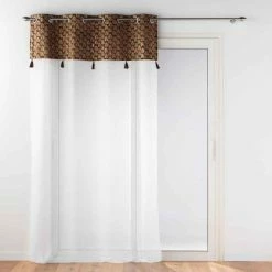 Paris Prix Rideau Voilage Ă Ĺ’illets Evie 140x240cm Choco