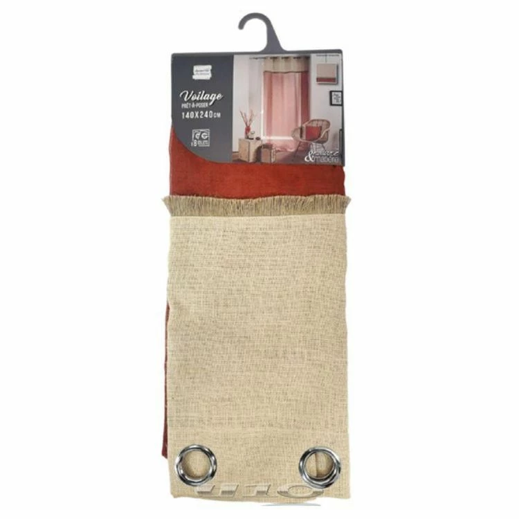 Paris Prix Rideau Voilage à Œillets Greenybel 140x240cm Terracotta 6 Paris Prix Rideau Voilage à Œillets Greenybel 140x240cm Terracotta – Image 4