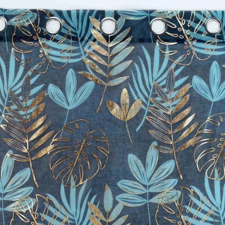 Paris Prix Rideau Voilage à Œillets Ornella 140x240cm Bleu 5 Paris Prix Rideau Voilage à Œillets Ornella 140x240cm Bleu – Image 3