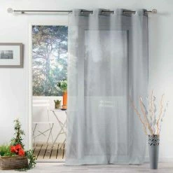 Paris Prix Rideau Voilage à Œillets Zazy 140x280cm Gris 11 Paris Prix Rideau Voilage à Œillets Zazy 140x280cm Gris -Auchan Boutique B2CD 3462