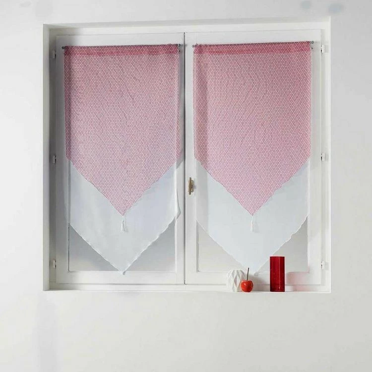 Paris Prix Paire De Voilages à Passants Stellaire 60x120cm Rouge 3 Paris Prix Paire De Voilages à Passants Stellaire 60x120cm Rouge