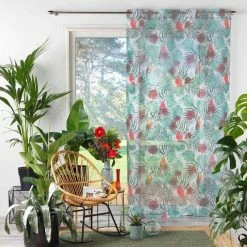 Paris Prix Rideau Voilage à Œillets Caracas 140x240cm Blanc -Auchan Boutique B2CD 3478