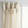 TOILINUX Lot De 2 Rideaux Carmen à Pompons En Jute - 140 Cm X 260 Cm - Beige