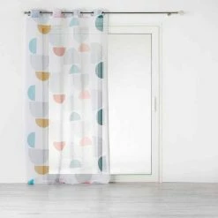 Paris Prix Rideau Voilage à Œillets Pop Art 140x240cm Bleu