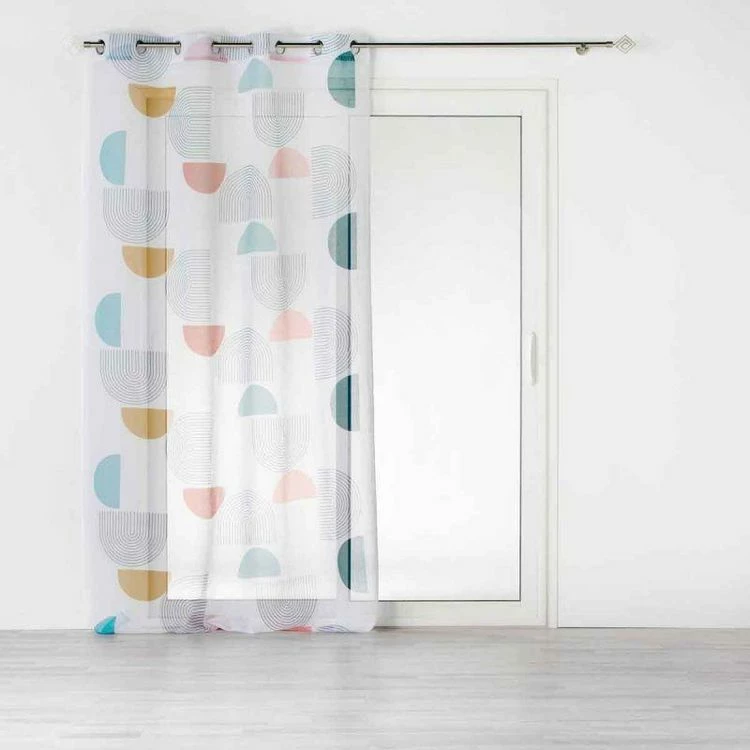 Paris Prix Rideau Voilage à Œillets Pop Art 140x240cm Bleu 3 Paris Prix Rideau Voilage à Œillets Pop Art 140x240cm Bleu